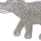 Silver and Faux Crystal Elephant Sculpture