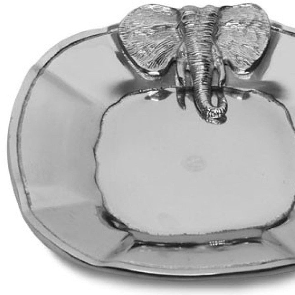 Shiny Silver Elephant Serving Tray