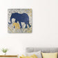 30" Exotic Blue and Gold Elephant Canvas Wall Art