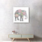 20" Floral Elephant Canvas Wall Art