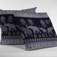 16” Purple Ornate Elephant Zippered Suede Throw Pillow