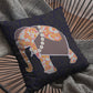 16” Orange Elephant Zippered Suede Throw Pillow