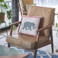 16” Blue Pink Elephant Zippered Suede Throw Pillow