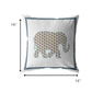 16” Gold White Elephant Zippered Suede Throw Pillow