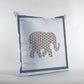 16” Gold White Elephant Zippered Suede Throw Pillow