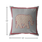 18” Red Gray Elephant Zippered Suede Throw Pillow