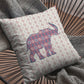 16" Magenta Elephant Zip Suede Throw Pillow