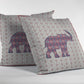 16" Magenta Elephant Zip Suede Throw Pillow