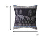 26” Purple Ornate Elephant Indoor Outdoor Throw Pillow