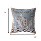 28” Blue Brown Ornate Elephant Indoor Outdoor Throw Pillow