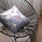 16” Blue Purple Ornate Elephant Indoor Outdoor Throw Pillow