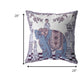 28” Blue Purple Ornate Elephant Indoor Outdoor Throw Pillow