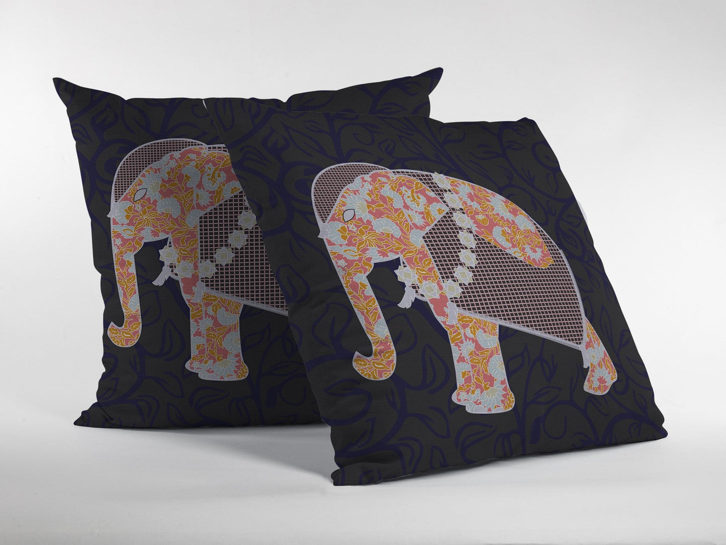 16” Orange Elephant Indoor Outdoor Throw Pillow