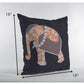 18” Orange Elephant Indoor Outdoor Throw Pillow