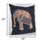 28” Orange Elephant Indoor Outdoor Throw Pillow