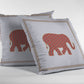 16” Orange White Elephant Indoor Outdoor Throw Pillow