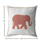 18” Orange White Elephant Indoor Outdoor Throw Pillow