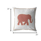 26” Orange White Elephant Indoor Outdoor Throw Pillow