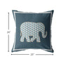 20” Spruce Blue Elephant Indoor Outdoor Throw Pillow