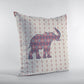 16" Magenta Elephant Indoor Outdoor Throw Pillow