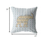 20" Blue Yellow Elephant Indoor Outdoor Throw Pillow