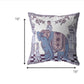 16” Blue Purple Ornate Elephant Indoor Outdoor Zippered Throw Pillow