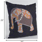 26” Orange Elephant Indoor Outdoor Zippered Throw Pillow