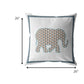 26” Gold White Elephant Indoor Outdoor Zippered Throw Pillow