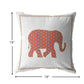 18” Orange White Elephant Indoor Outdoor Zippered Throw Pillow