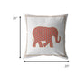 20” Orange White Elephant Indoor Outdoor Zippered Throw Pillow