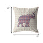 26" Magenta Elephant Indoor Outdoor Zip Throw Pillow