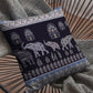 16” Purple Ornate Elephant Suede Throw Pillow