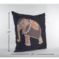 20” Orange Elephant Decorative Suede Throw Pillow