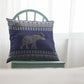 16” Navy Ornate Elephant Suede Throw Pillow