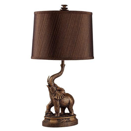 Antiqued Bronze Textured Elephant Table Lamp