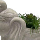 17" Cream Elephant with Succulents Indoor Outdoor Statue